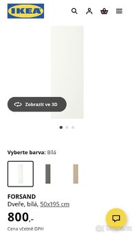 IKEA PAX / skříň s dveřmi bílá - 201 cm x 50 x 35 cm - 5