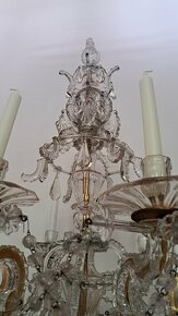 Starožitný křišťálový svícen, kandelabr, lampa r.v.1850 - 5