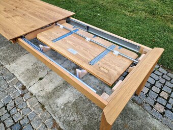 Nový rozkládací stůl dub masiv 90x140+100 cm - 5