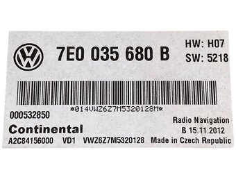 Navigace VW RNS510 LED 7E0035680B r.v. 2012 - 5
