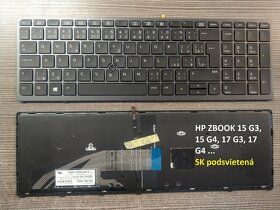 Klavesnice: HP 4530S, 4535S, 4730 CZ// HP Zbook 15 17 G3 G4 - 5