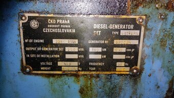 Diesel generátor 160kW 200kVA - ČKD S 160 - 5