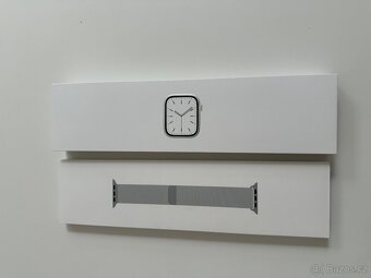Apple Watch Series 7 45mm Cellular Stříbrný nerez - 5