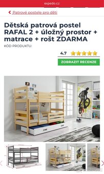 Patrová postel s rošty a úložným prostorem - 5