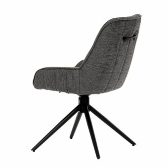 Šedá otočná jídelní židle - 5