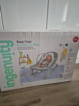 INGENUITY Lehátko-houpátko vibrující 3v1 KEEP Cozy Weave 0m+ - 5