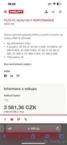 Hilti filtr performance nový - 5