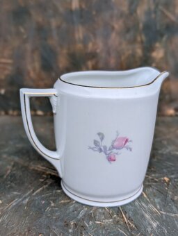 Artdeco konvice a mléčenka,Czecho-Slovakia, růže. - 5