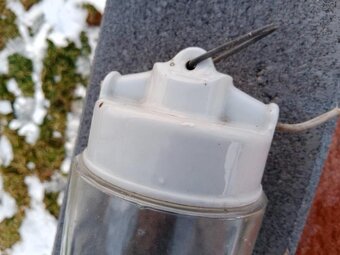 Stara sklokeramicka zavesna lampa - 5