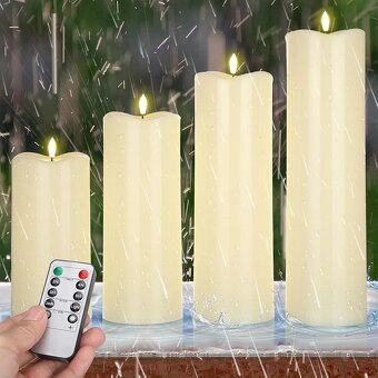 LED svíčky, blikající knot, pravý vosk - 5