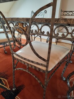 Secesně rustikální jídelní stůl a židle že Švýcarska - 5