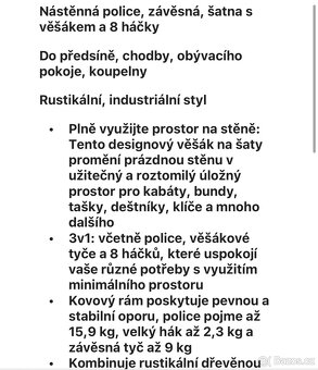 Věšák s poličkou - 5