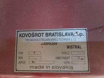 Secí stroj Mistrál - 5