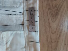 Nové dámské bílé kalhoty s proužky Marks & Spencer - 5