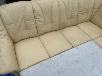 Kožena rozkládací sedacka s uložakem - 5