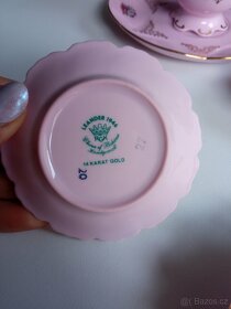 Růžový porcelán květinový set - 5