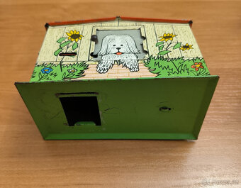 Starožitná plechová pokladnička na mince - 5