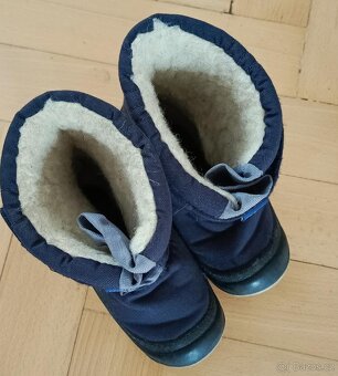 Sněhule s vlnou, zateplené gumáky, trekové dětské boty 25-26 - 5
