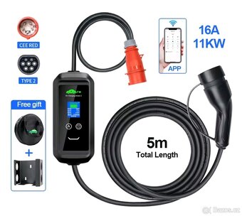 Chytrá nabíječka 11kW, 3 fáze po 16A, Wifi - 5