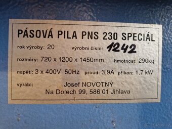Pásová pila na kov gravitační - PNS 230 Special - 5