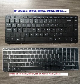 Klávesnice: HP 850 840 G1 G2// 850 855 G3 G4 Zbook 15UG3 - 5