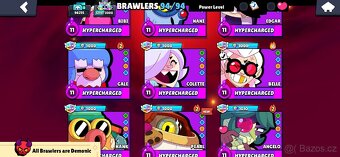Brawl stars účet 95k trophy, 2 prestige, 3Xmasters - 5