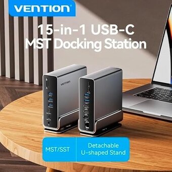 Dokovací stanice 15 v 1 USB C HUB MST Vertikální USB top - 5