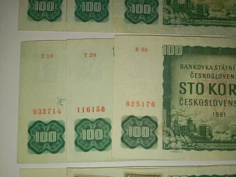 BANKOVKY 100 KČS 1961, VŠECHNY VYDANÉ SÉRIE - 5