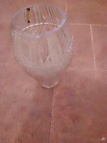 Broušená váza a dvě skleničky s rytím _monogram - 5