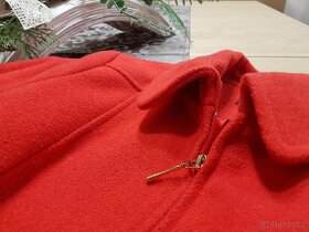 POŠTA  V CENĚ Krásný dámský kabát jasně červený velikost S-M - 5