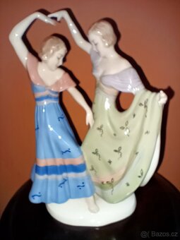 Tančící dívky. ROYAL DUX- ART-DECO sig. ELLY STROBACH - 5