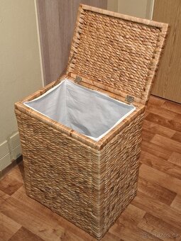 Koš na prádlo s víkem; pletený; 34x45x59cm - 5
