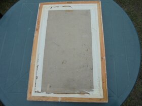 OBRAZ OLEJ  NA KARTONU-HOLÝ-JINDŘICHŮV HRADEC-1954 - 5