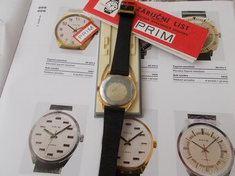 luxusni zlacene trezor hodinky prim 1974 komplet funkcni - 5