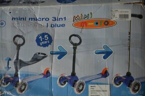 Odrážedlo - koloběžka Mini Micro blue 3 v 1 - 5