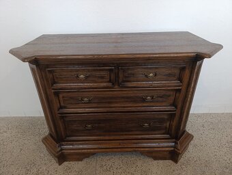 Starožitná komoda + zrcadlo, nábytek z masívu - 5