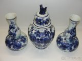 Starší luxusní porcelánová váza 3ks, Delfts Blauw - 5
