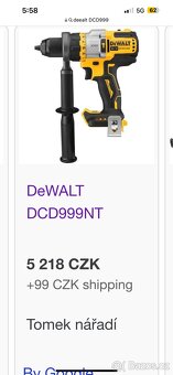 Dewalt 20V FLEXVOLT DCD999 Nová Příklepova Vrtačka - 5