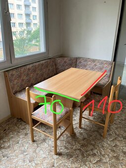 Rohová lavice se stolem a židlemi - 5