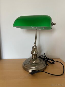 Stolní lampa v bankéřském stylu, zelená - 5