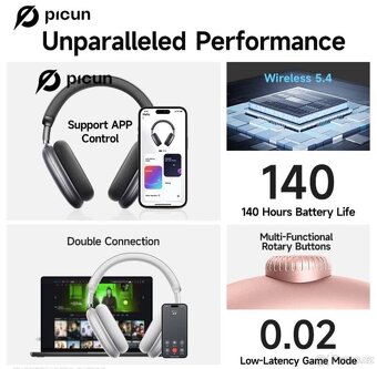 Sluchátka, stříbrné PICUN F8 Pro - 5