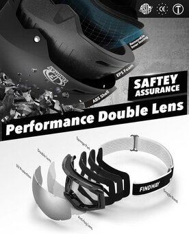 Nová Helma s brýlemi na Lyže Snowboard M - 5