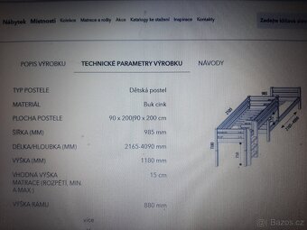 2 postele DOMESTAV 200x90+ 2 ortopedické matrace JELÍNEK - 5