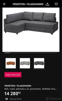 Rozkládací pohovka do L IKEA FRIHETEN - 5