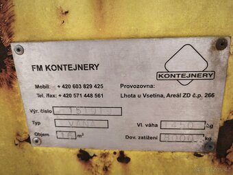 Kontejner na hák 1m, objem 16m3 - 5