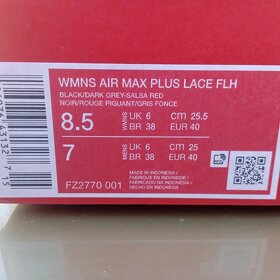 Nike air max plus lace flh black dark grey salsa red - 5