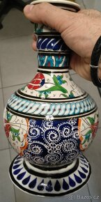 STAROŽITNOST _ VODNÍ DÝMKA mosaz + váza z PARCELANU - - 5
