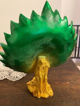 Dekor Ornament Figurky Pryskyřice Retro Green Peacock - 5