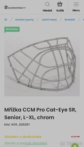 Brankářská mřížka CCM CAT-EYE - 5