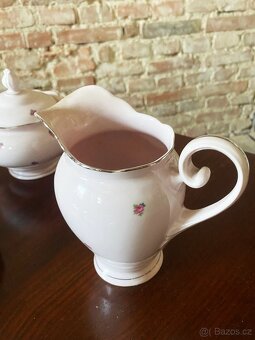 Růžový porcelánový čajový set Seltmann Weiden Bavaria - 5